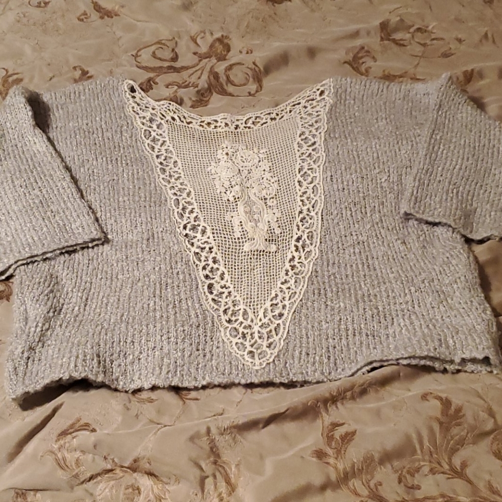 Crochet detail sweater